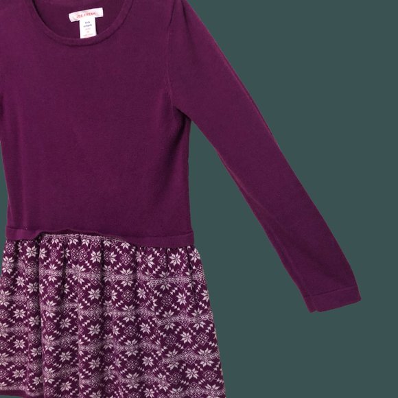 Joe Fresh, Girls Sweater Dress, White and Purple, Age 8-10, Youth - Picture 3 of 5